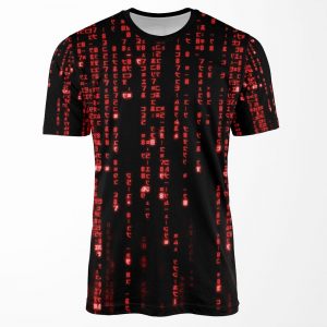 The Red Matrix Code All-over-print T-shirt