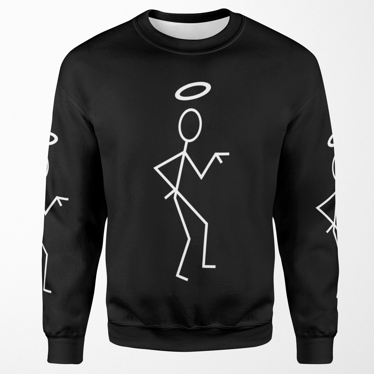 The Saint Stick Figure White All-over-print Unisex Sweatshirt