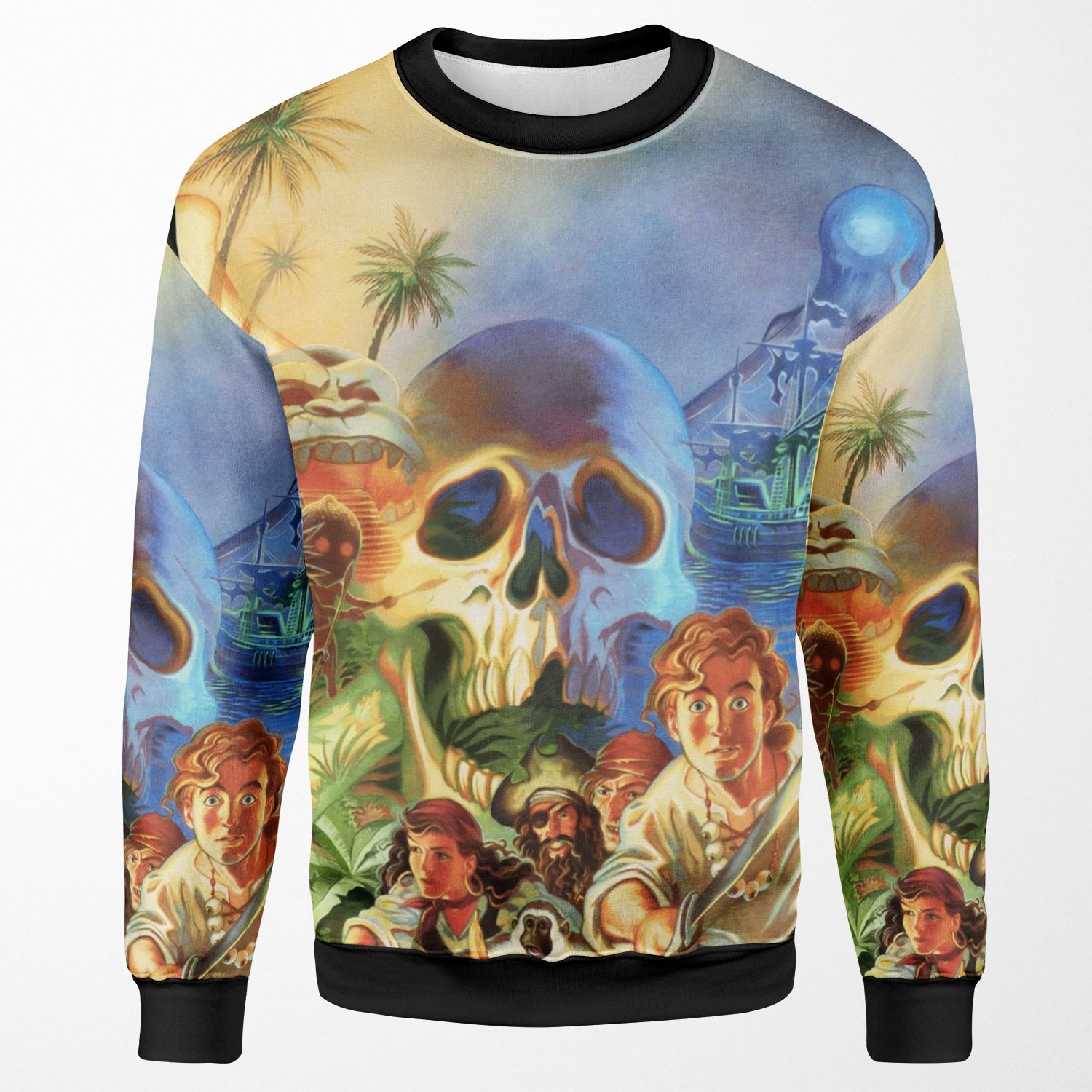 The Secret Of Monkey Island 1 High Contrast All-over-print Unisex Sweatshirt