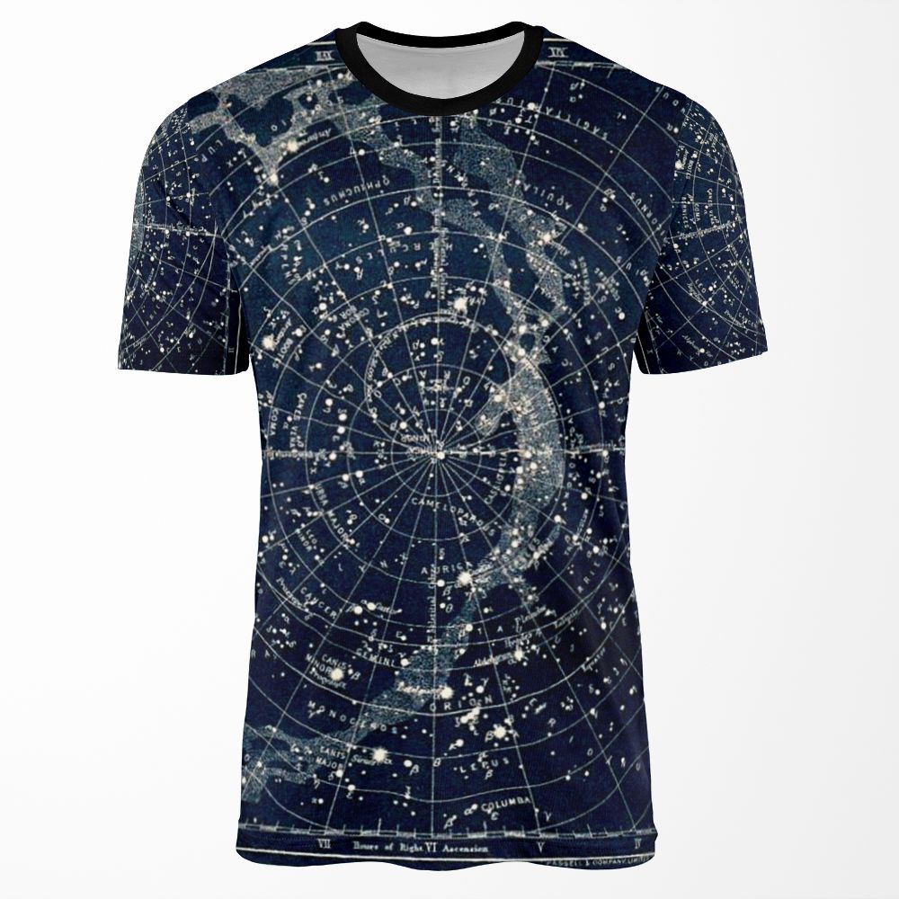 The Star Constellations Vintage 1900 Galaxy Print All-over-print T-shirt