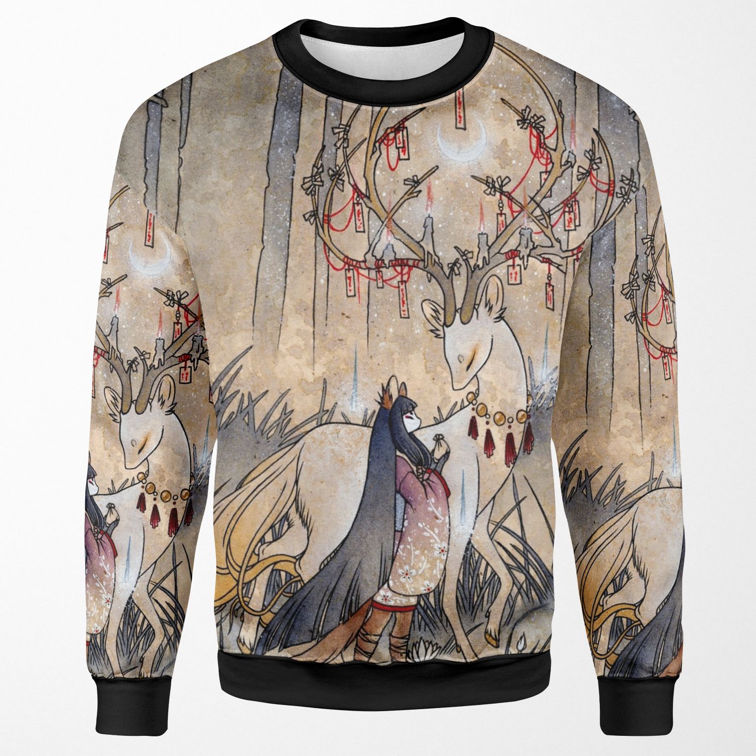 The Wish Teakitsune Fox Yokai All-over-print Unisex Sweatshirt