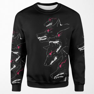 The Wolf On Black All-over-print Unisex Sweatshirt