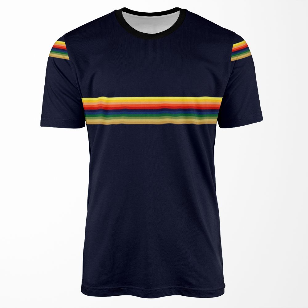Thirteen Whittaker Rainbow Shape Doctorblue Navy All-over-print T-shirt