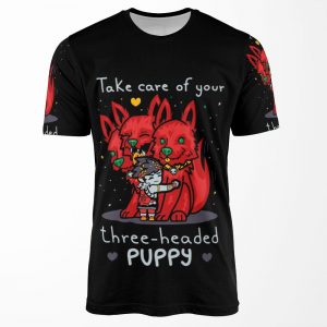 Three Headed Puppy All-over-print T-shirt