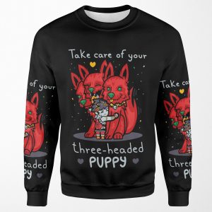 Three Headed Puppy All-over-print Unisex Sweatshirt