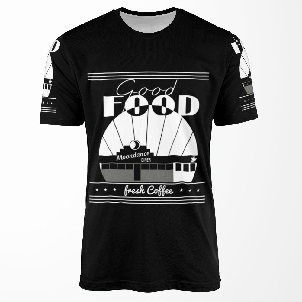 Tick Boom Good Food Moondance Diner Fresh Coffee Gift All-over-print T-shirt