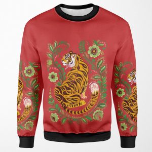 Tiger Folk Art All-over-print Unisex Sweatshirt