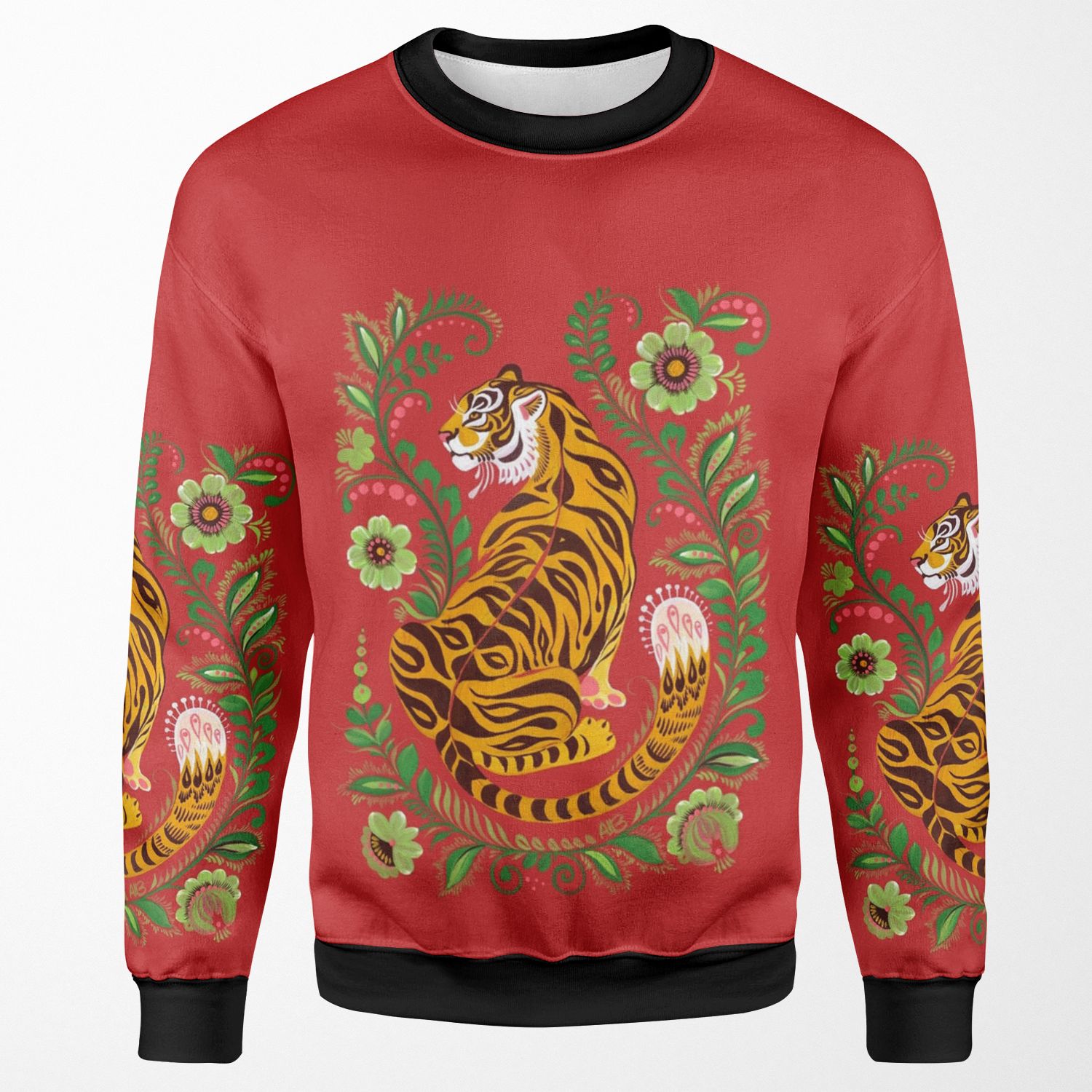 Tiger Folk Art All-over-print Unisex Sweatshirt