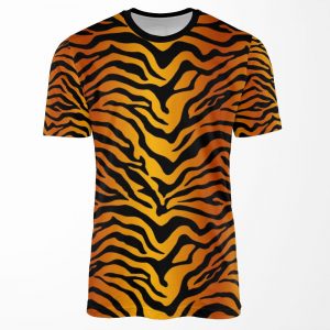 Tiger Stripe Print All-over-print T-shirt