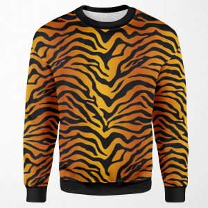 Tiger Stripe Print All-over-print Unisex Sweatshirt