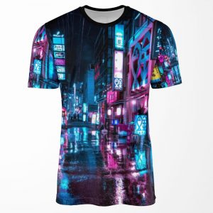 Tokyo At Night Shimbashi All-over-print T-shirt