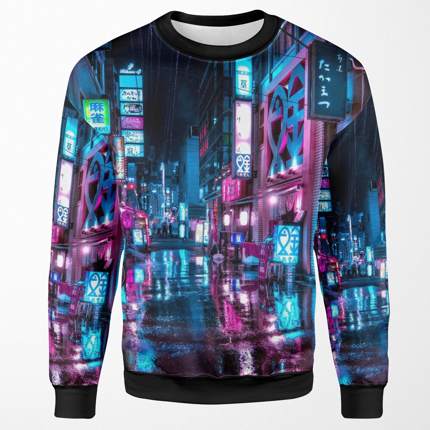 Tokyo At Night Shimbashi All-over-print Unisex Sweatshirt