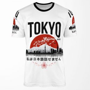 Tokyo I Don%27T Speak Japanese Black Version All-over-print T-shirt