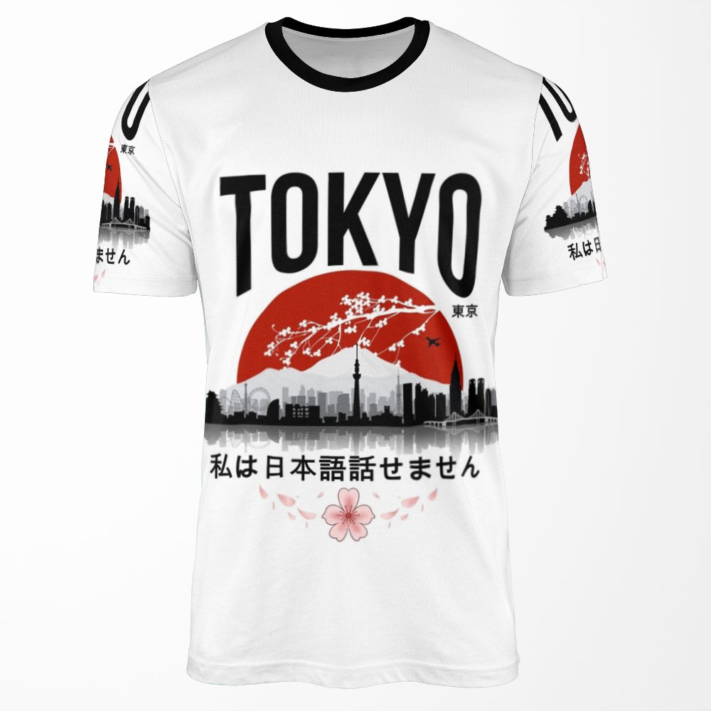 Tokyo I Don%27T Speak Japanese Black Version All-over-print T-shirt