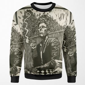 Tom Waits Smoking A Cigarette Graphite Artwork All-over-print Unisex Sweatshirt