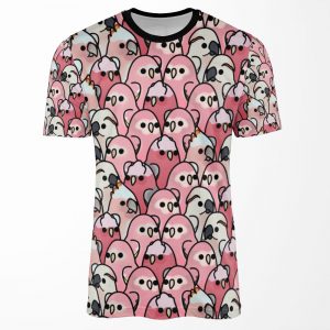 Too Many Birds Pink Parrot Posse All-over-print T-shirt
