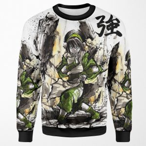 Toph From Avatar With Sumi And Watercolor All-over-print Unisex Sweatshirt