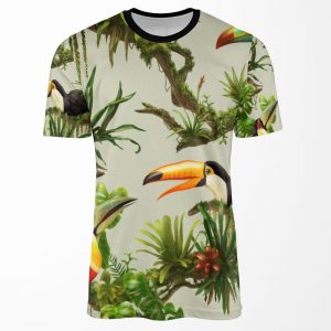 Toucans And Bromeliads Canvas Background All-over-print T-shirt
