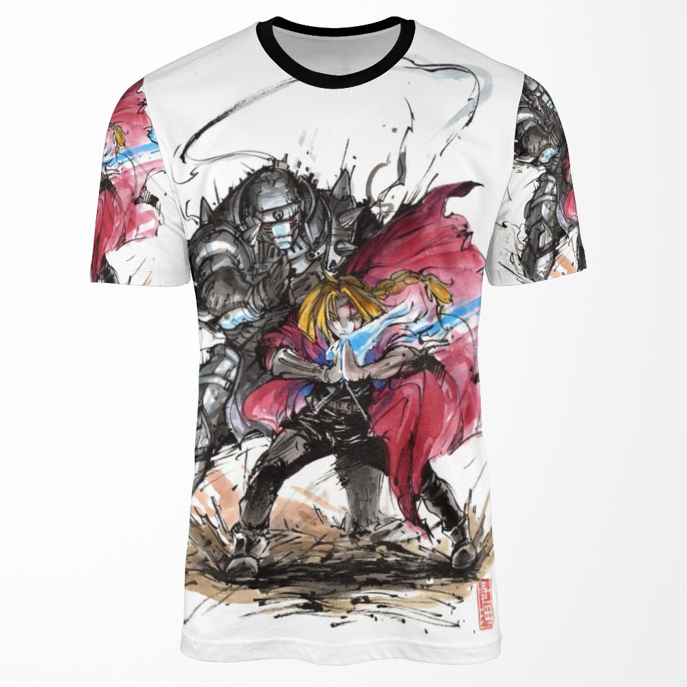 Tribute To Elric Brothers From Fullmetal Alchemist All-over-print T-shirt
