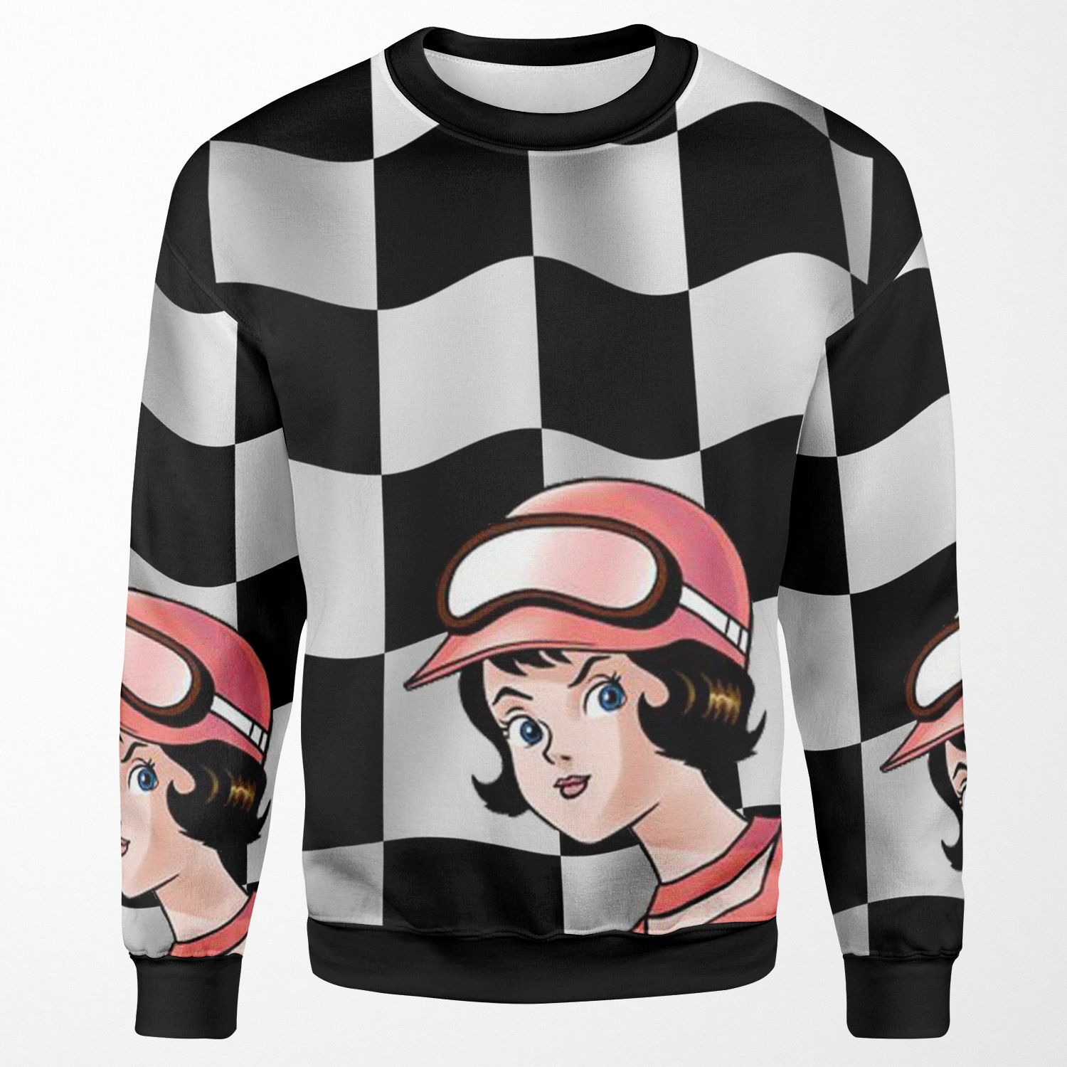 Trixie Speed Racer Checkered Flag All-over-print Unisex Sweatshirt