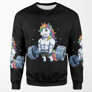 Unicorn Weightlifting T Shirt Fitness Gym Deadlift Rainbow Gifts Party Men Women All-over-print Unisex Sweatshirt