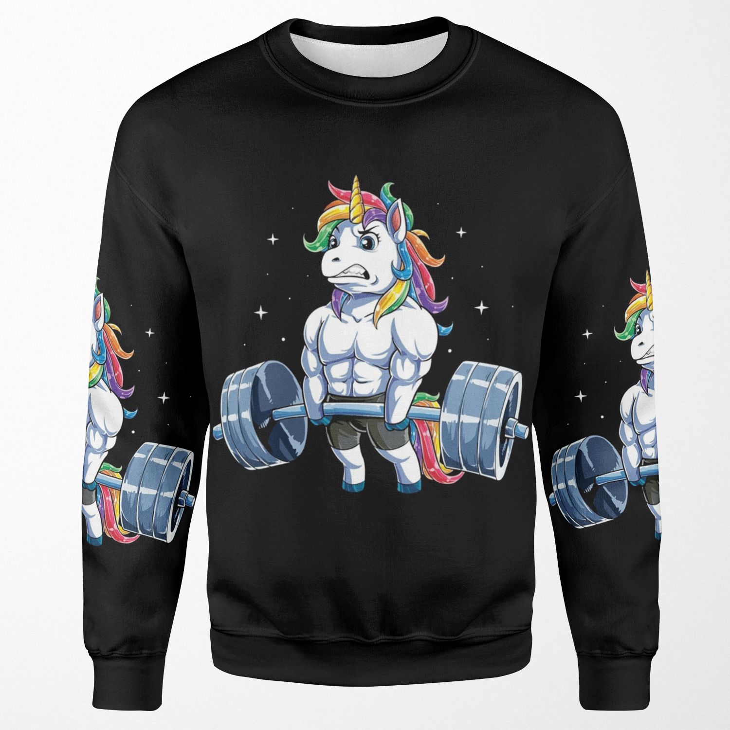 Unicorn Weightlifting T Shirt Fitness Gym Deadlift Rainbow Gifts Party Men Women All-over-print Unisex Sweatshirt