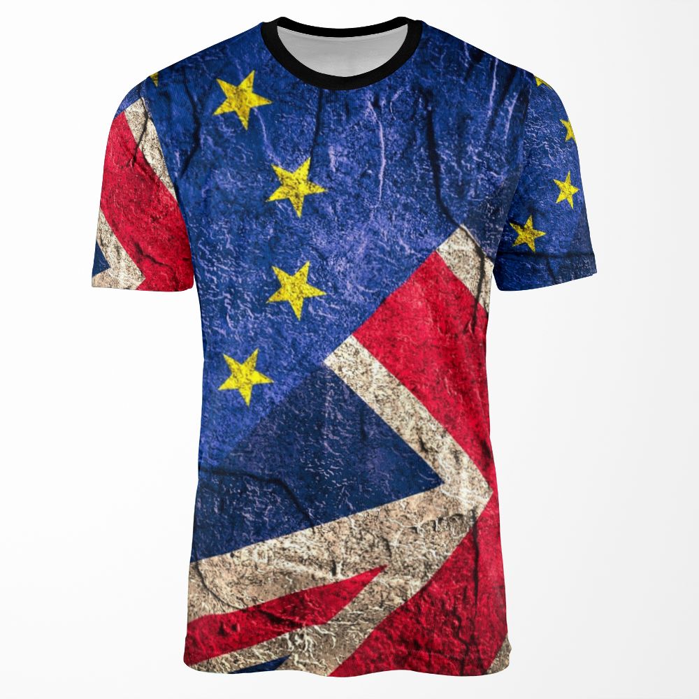 United Kingdom Eu Europe Flag Mix All-over-print T-shirt