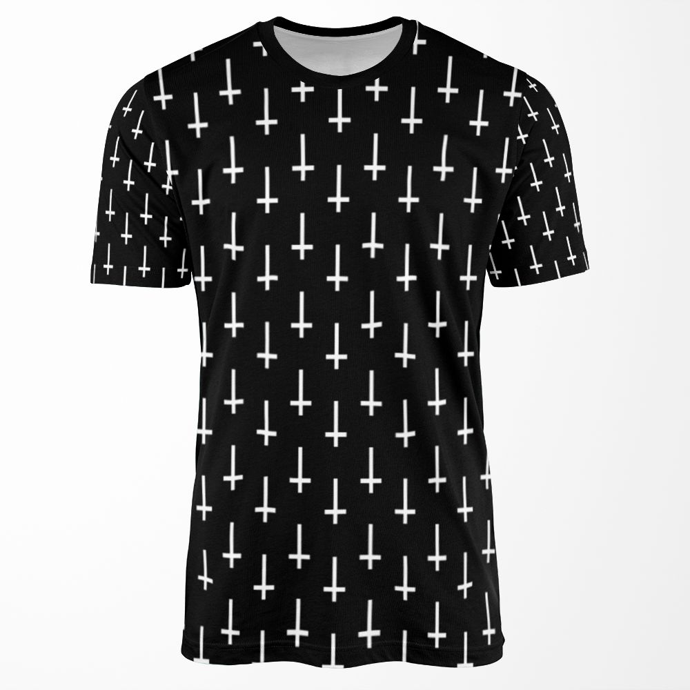 Upside Down Cross All-over-print T-shirt