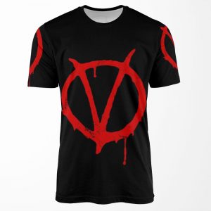 V For Vendetta Vintage Symbol All-over-print T-shirt