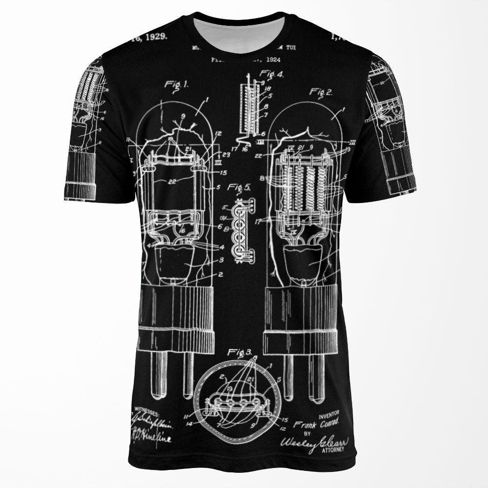 Vacuum Tube Patent 1924 All-over-print T-shirt