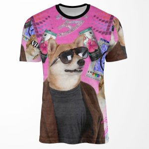 Vaporwave Dog All-over-print T-shirt