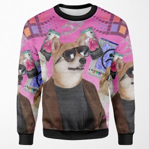 Vaporwave Dog All-over-print Unisex Sweatshirt