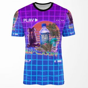 Vaporwave Fiji Bottle All-over-print T-shirt
