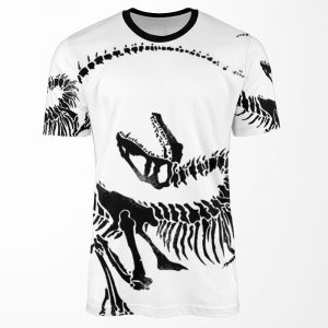 Velociraptor Skeleton Print All-over-print T-shirt