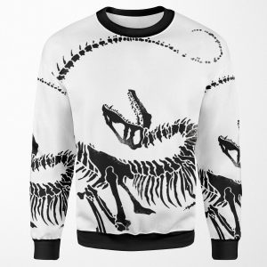 Velociraptor Skeleton Print All-over-print Unisex Sweatshirt