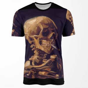 Vincent Van Gogh S Skull With A Burning Cigarette All-over-print T-shirt