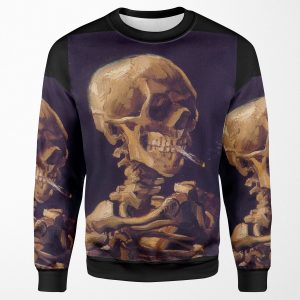 Vincent Van Gogh S Skull With A Burning Cigarette All-over-print Unisex Sweatshirt