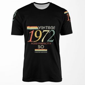 Vintage 1972 50Th Birthday Aged Perfectly Gift All-over-print T-shirt