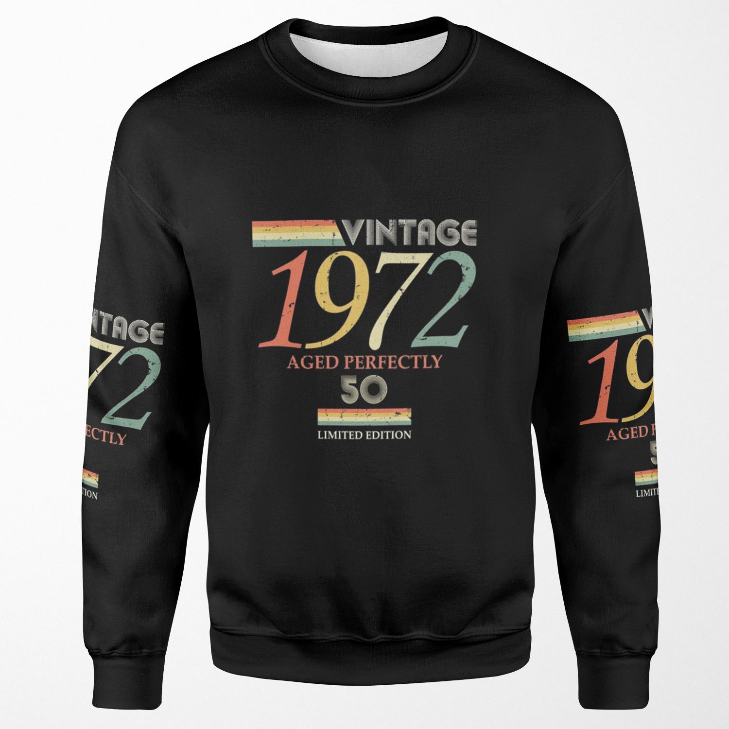 Vintage 1972 50Th Birthday Aged Perfectly Gift All-over-print Unisex Sweatshirt