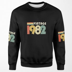 Vintage 1982 40Th Birthday Gift Distressed Design All-over-print Unisex Sweatshirt