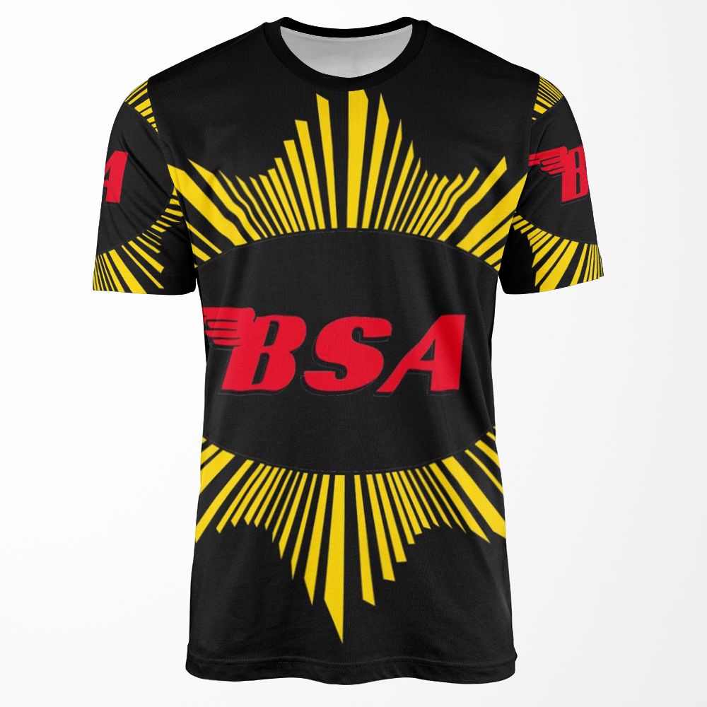 Vintage Bsa Motorcycle Gold Star Logo All-over-print T-shirt