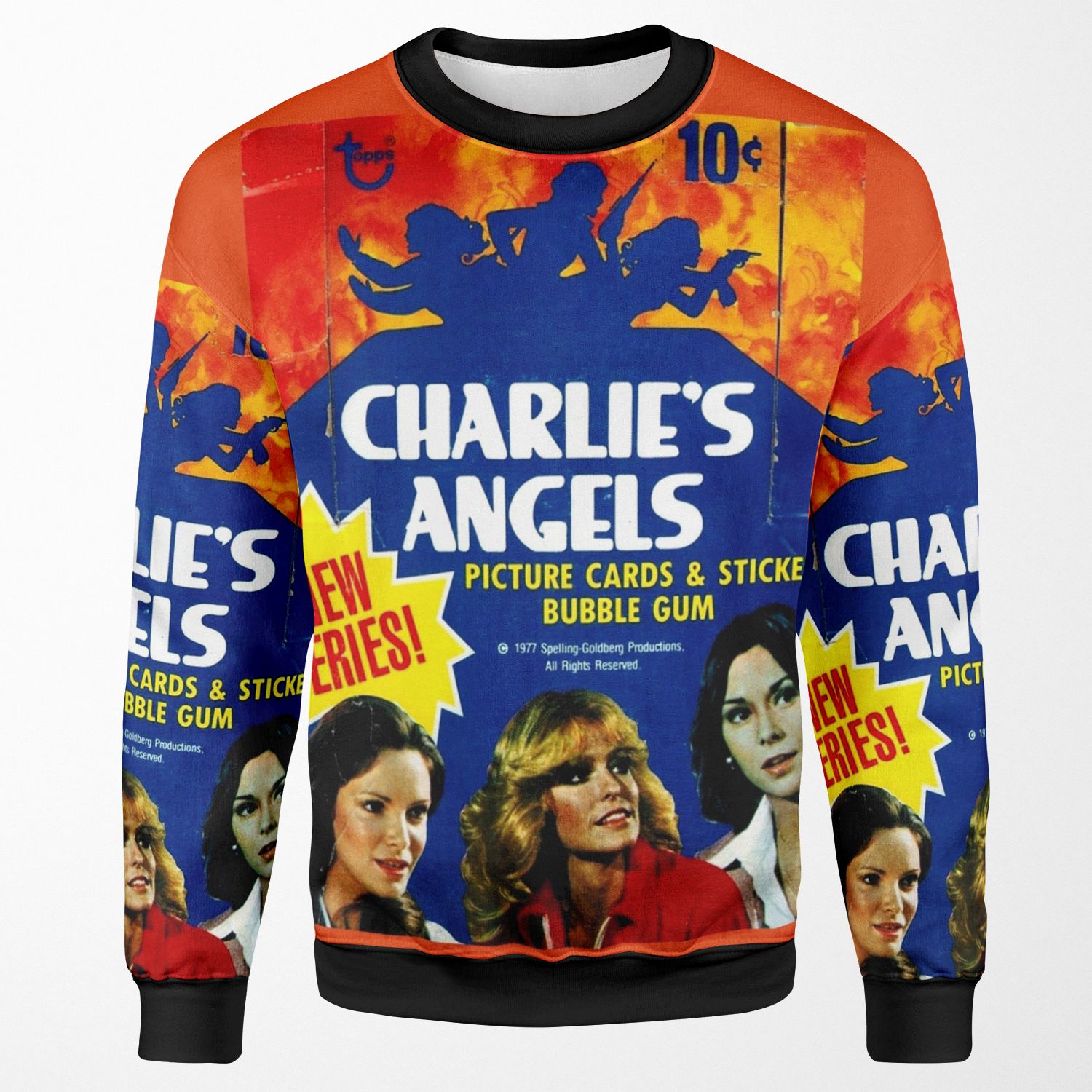 Vintage Charlie S Angels Topps Trading Cards Box All-over-print Unisex Sweatshirt