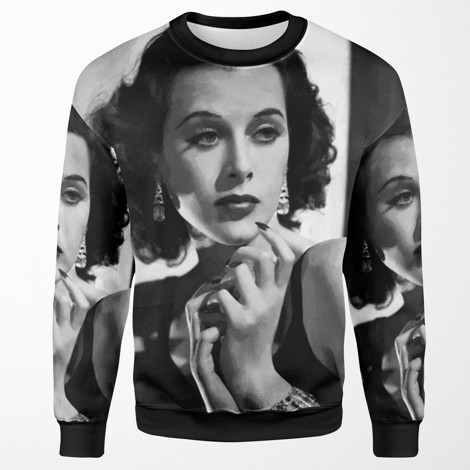 Vintage Hedy Lamarr Oil Painting All-over-print Unisex Sweatshirt