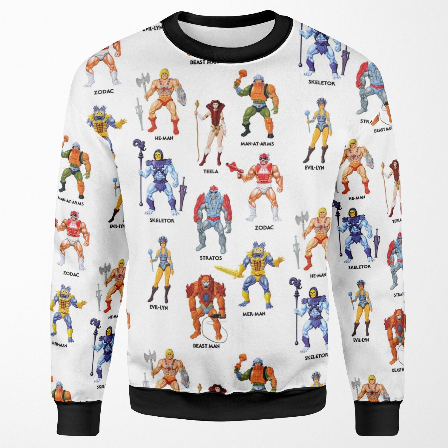 Vintage Masters Of The Universe Heroes And Villains Vintage Toy Card Art All-over-print Unisex Sweatshirt