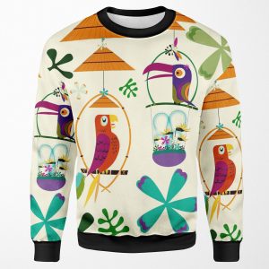 Vintage Modern Tiki Birds All-over-print Unisex Sweatshirt