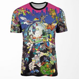 Vintage Ninja Turtles Pizza Classic Art All-over-print T-shirt