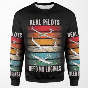 Vintage Sailplane Pilot Gliding Gift For Gliders All-over-print Unisex Sweatshirt