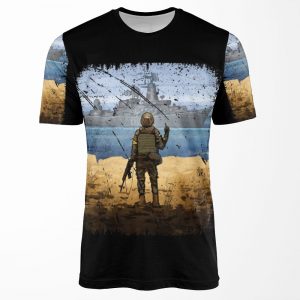 Vintage Ukraine Postage Stamp Flag Pride All-over-print T-shirt