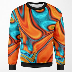 Vivid Modern Southwest Hipster Turquoise Orange Swirls All-over-print Unisex Sweatshirt