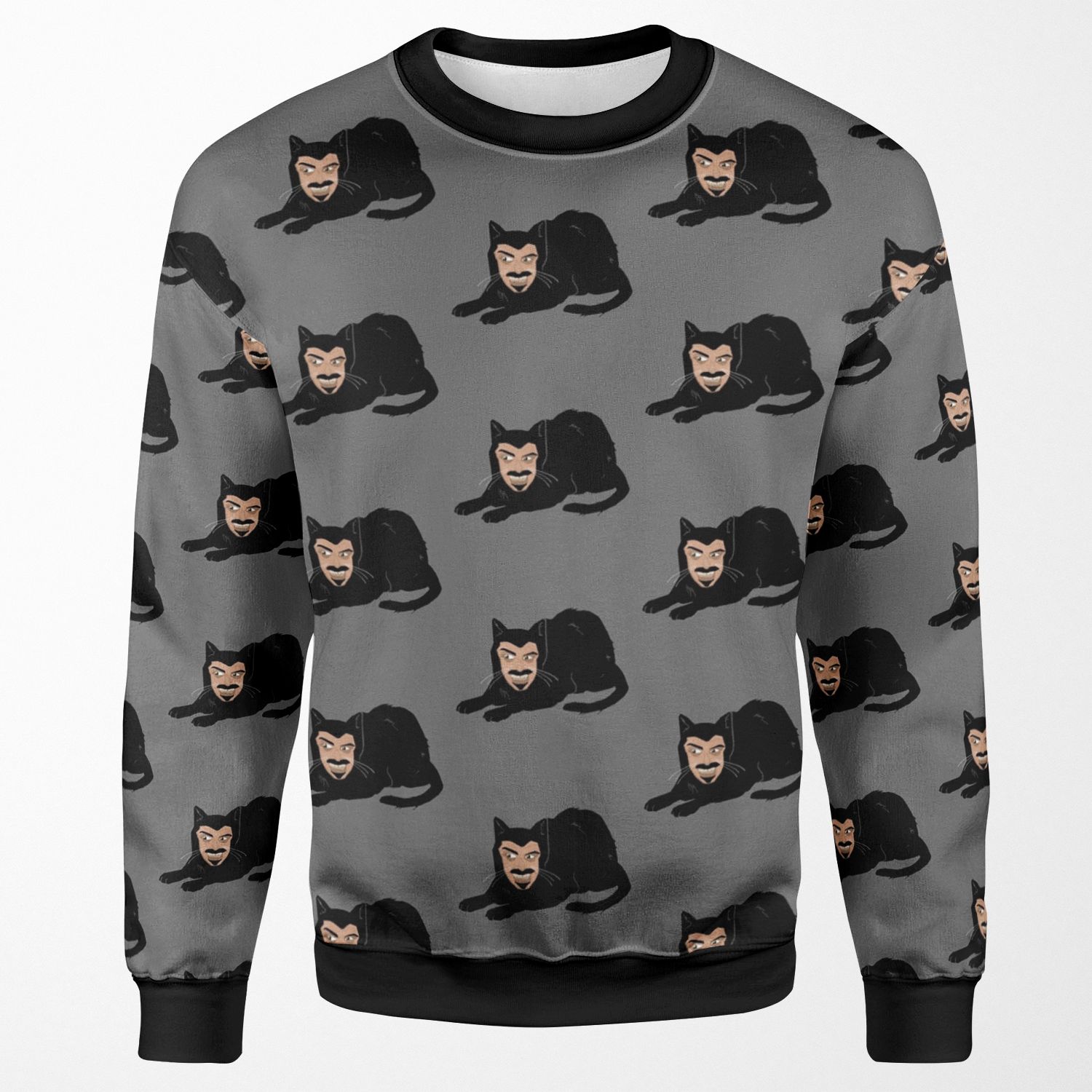Vlad The Cat Gray All-over-print Unisex Sweatshirt